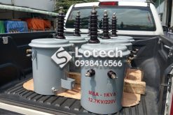 Máy Biến Áp Cấp Nguồn Ngâm Dầu 1kVA 12.7kV/220V 1P 1 Sứ