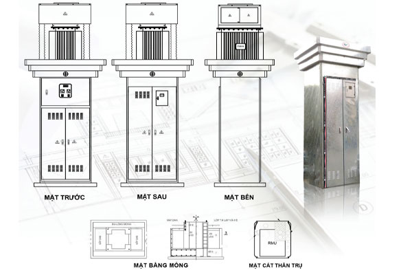 Bản Vẽ Trụ Thép Đỡ MBA 100kVA - 800kVA
