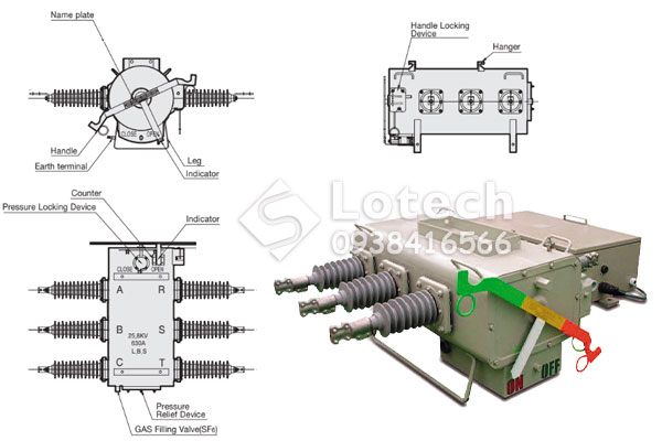 ban-ve-cau-tao-lbs-khi-sf6-entec-korea Bản vẽ cấu tạo LBS khí SF6 ENTEC Korea