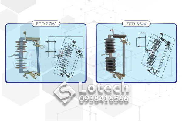 cau-chi-tu-roi-fco-vinasino-27kv-35kv Cầu chì tự rơi FCO VINASINO 27kV 35kV