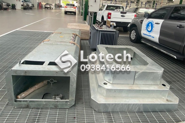 Lotech cung cấp trọn bộ trụ đỡ máy biến áp 250kVA HBT - Vành che MBA