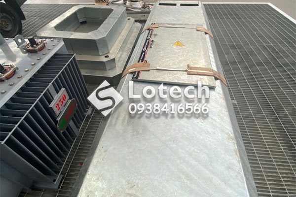 Lotech cung cấp trụ đỡ kèm vành che máy biến áp 250kVA HBT