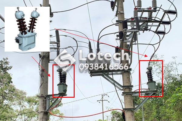 may-bien-ap-cap-nguon-1-pha-2-su-emic-lap-dat-tren-cot Máy biến áp cấp nguồn 1 pha 2 sứ EMIC lắp đặt trên cột