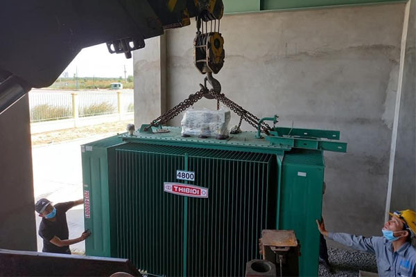 Máy biến áp THIBIDI công suất lớn giao hàng công trình Bình Phước