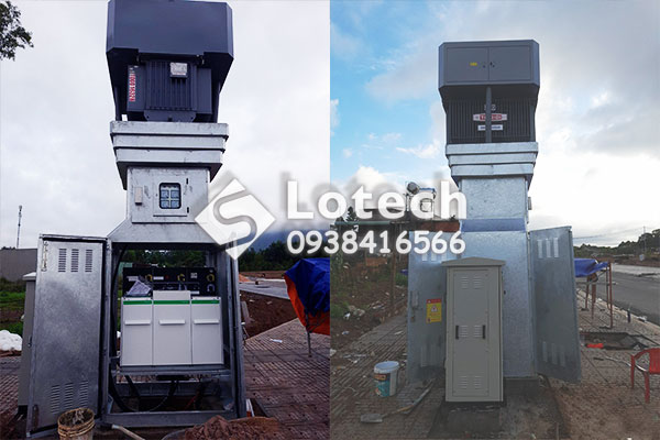 Báo giá trụ thép đơn thân đỡ máy biến áp tích hợp tủ RMU 3 ngăn