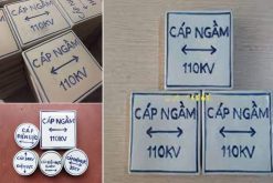 Mốc Sứ Vuông Cảnh Báo Cáp Ngầm 110kV