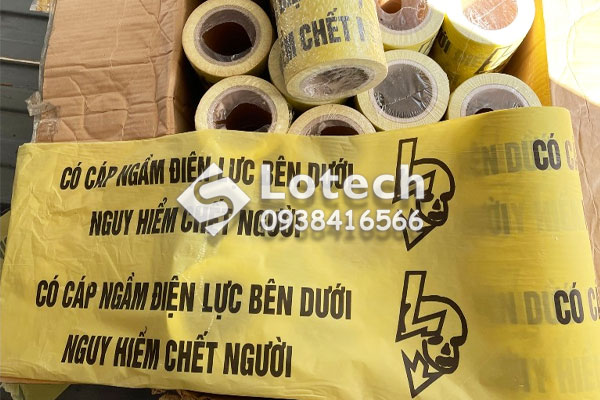 Băng Cảnh Báo Cáp Ngầm Điện Lực Màu Vàng Đen