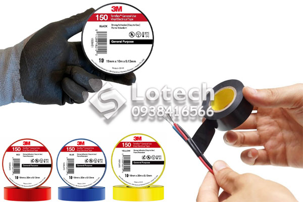 Băng Keo Điện PVC 3M Templex 150, 160 (Đen, Xanh, Vàng, Đỏ)