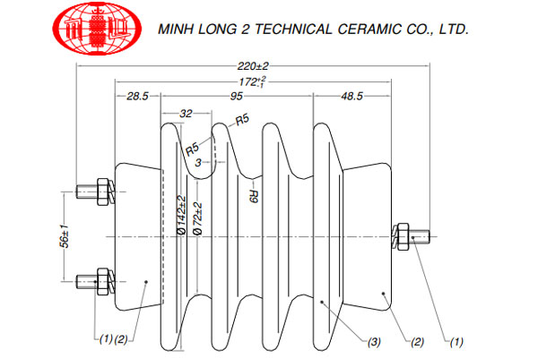 ban-ve-cau-tao-su-do-tang-cuong-fco-minh-long-2-loai-14-4kv Bản vẽ cấu tạo sứ đỡ tăng cường FCO Minh Long 2 loại 14.4kV