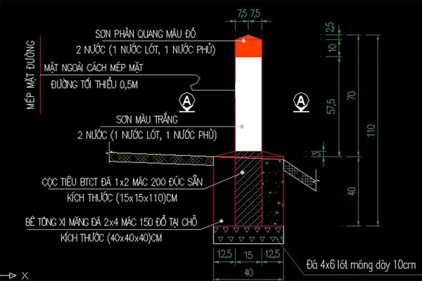 ban-ve-coc-tieu-giao-tong-be-tong Bản vẽ cọc tiêu giao thông bê tông