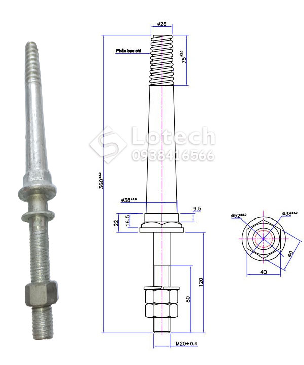 ban-ve-ty-su-dung-24kv-boc-chi Bản vẽ ty sứ đứng bọc chì