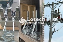 Bộ giá treo Recloser Entec lắp đặt trên cột BTLT
