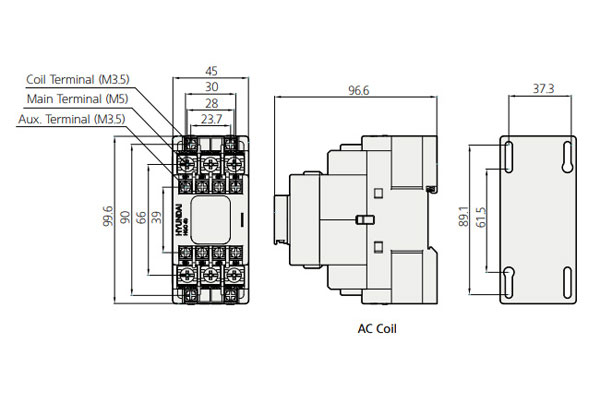 cau-tao-va-kich-thuoc-contactor-hyundai-40a Cấu tạo và kích thước contactor Hyundai 40A