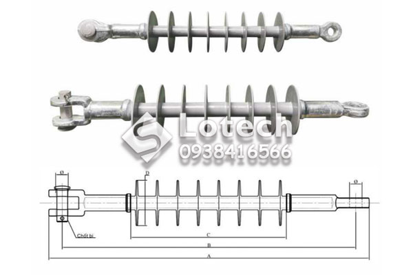 Sứ Cách Điện Treo Polymer 24kV Hãng Tuấn Ân
