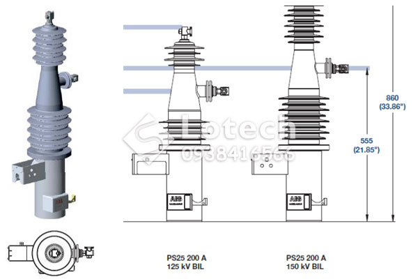 ban-ve-cau-tao-dao-cat-tu-trung-the-1-pha-abb-ps25 Bản vẽ cấu tạo dao cắt tụ trung thế 1 pha ABB PS25