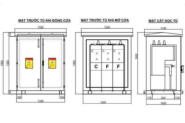 ban-ve-cau-tao-vo-tu-trung-the-abb-cff Bản vẽ cấu tạo vỏ tủ trung thế 3 ngăn ABB CFF