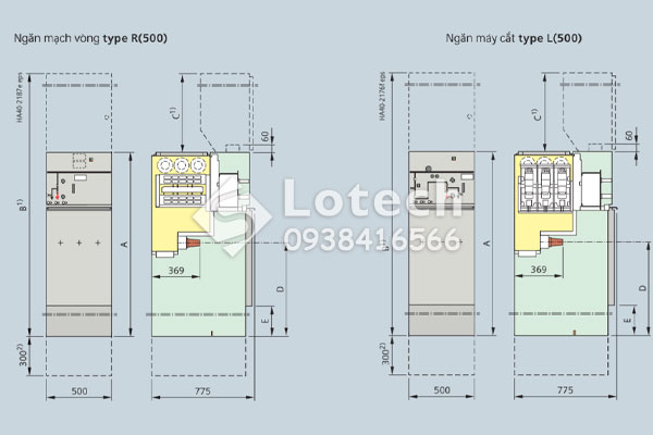 cau-tao-ngan-chuc-nang-r-va-l-tu-rmu-siemens Cấu tạo ngăn chức năng R và L tủ RMU Siemens